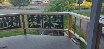 Bear Family On A Walk Privacy Panel