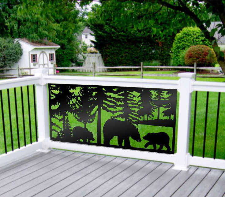 Bear Family On A Walk Privacy Panel