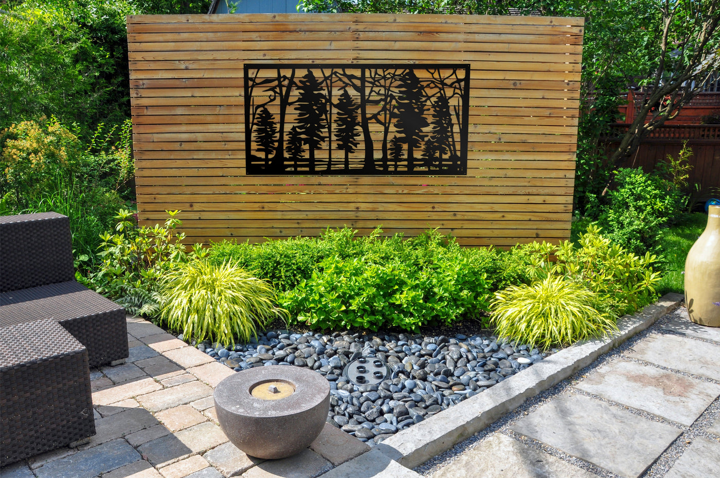 Tree Trunk Privacy Panel Pine Trees Panel Privacy Panel Aluminum Screen for Outdoors ...