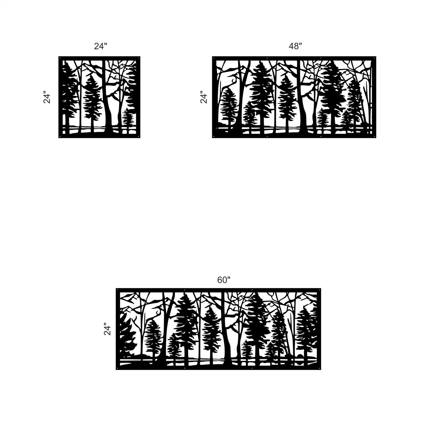Tree Base Panel Pine Trees Panel Privacy Panel Aluminum Screen for Outdoors ...