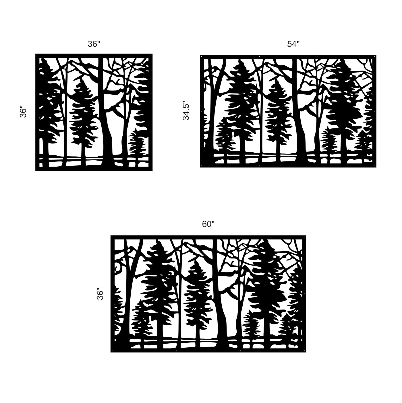 Tree Base Panel Pine Trees Panel Privacy Panel Aluminum Screen for Outdoors ...
